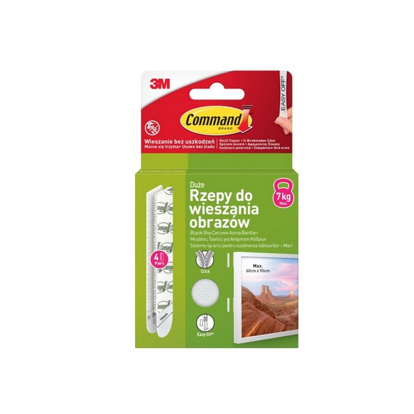 Rzepy Command™ 17206 - do wieszania obrazów, duże, 7,0kg (4 szt.)
