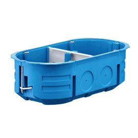 Puszka do pustych ścian 2x60mm, głęboka, Multibox2, niebieska - P2x60D Simet