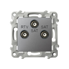 GPA-Z2S/m/70 Gniazdo RTV-SAT z dwoma wyjściami SAT SZAFIR SZARY MAT