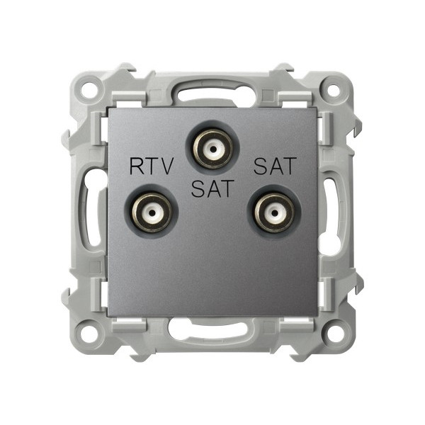 GPA-Z2S/m/70 Gniazdo RTV-SAT z dwoma wyjściami SAT SZAFIR SZARY MAT