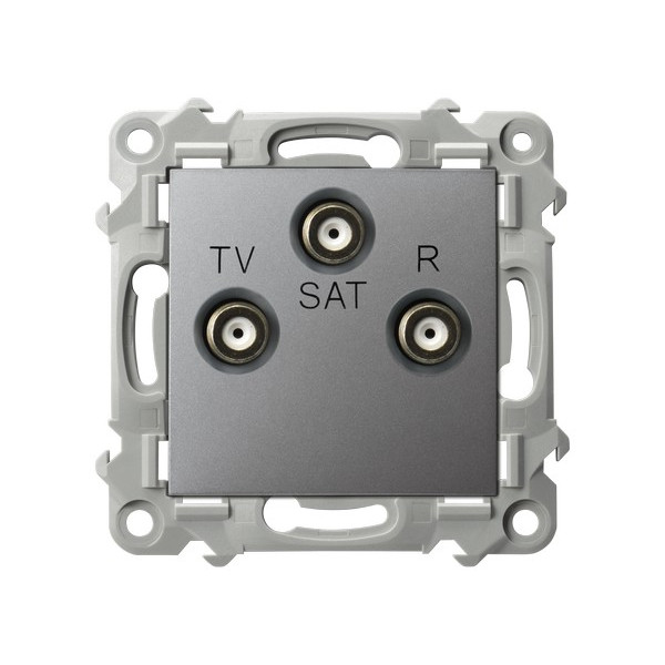 GPA-ZS/m/70 Gniazdo RTV-SAT końcowe SZAFIR SZARY MAT