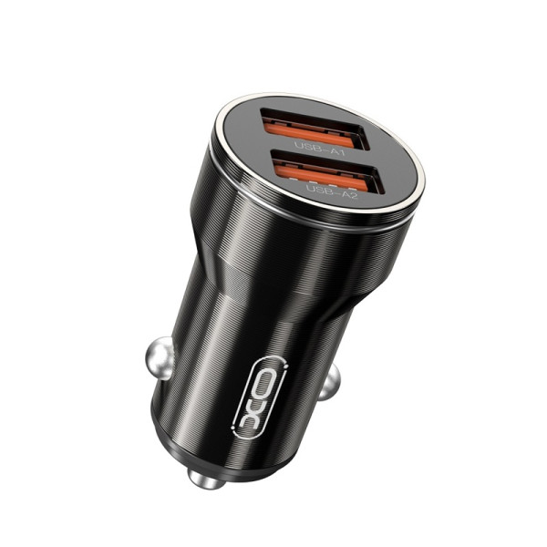 Ładowarka samochodowa 2,4A 2x USB czarna - XO CC31