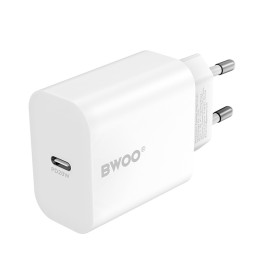 Ładowarka sieciowa 20W 1x USB-C biała - BWOO CDA233