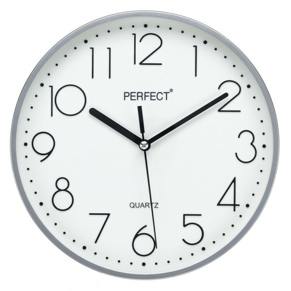 Zegar ścienny analogowy Perfect FX-5814 biały śr.22cm