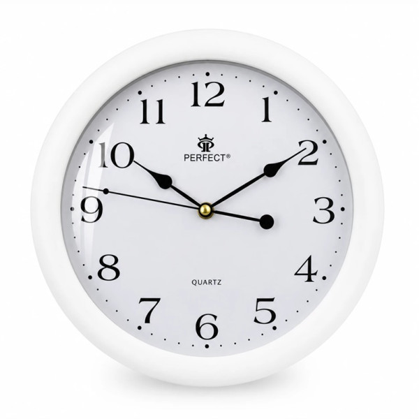 Zegar ścienny analogowy Perfect LA17 biały śr. 28cm