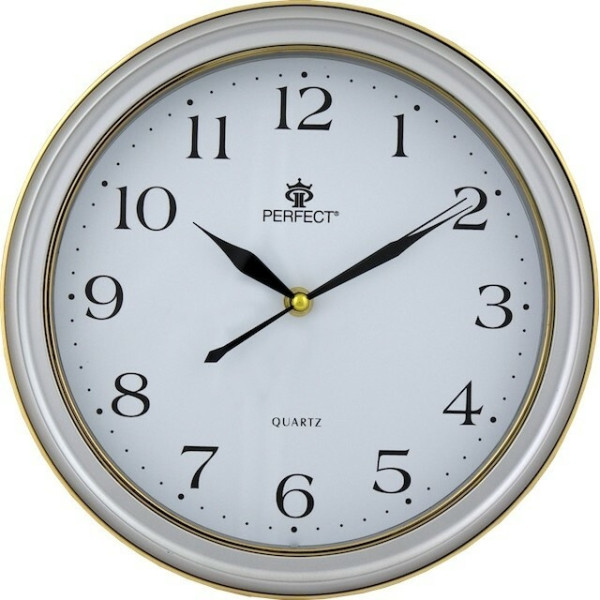 Zegar ścienny analogowy Perfect LC17 srebrny śr.28cm