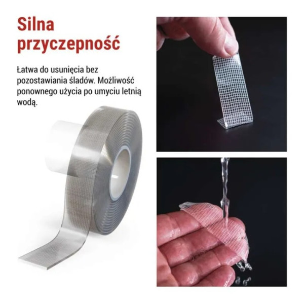 Taśma dwustronna NANOGRID 19mm / 3m, przezroczysta 