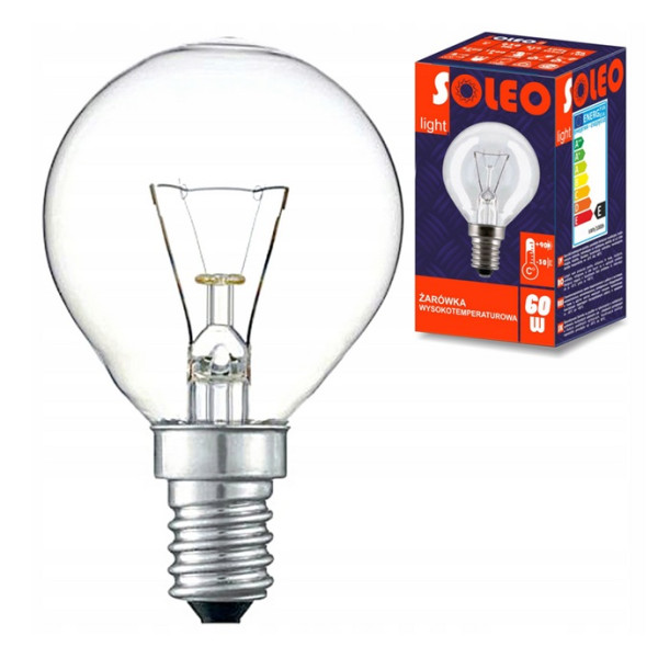 Żarówka E14 "kulka" - 60W 230V wysokotemperaturowa SOLEO