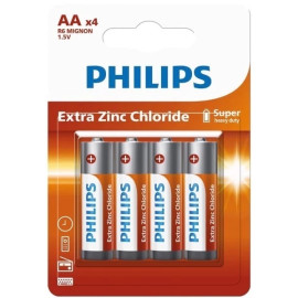 4x bateria R6 (AA) Philips cynkowo-węglowa