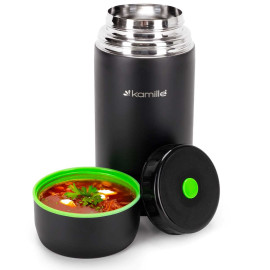 Termos obiadowy 1,0L, inox/PP, 22x11cm - Kamille 2093 