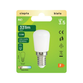 Żarówka LED E14 T26 (do lodówki) 3,5W 331lm (ciepło-biała) ELS230WW INQ