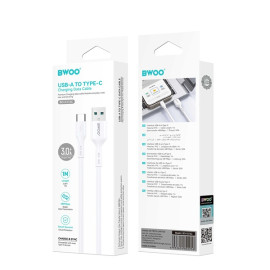 Kabel USB-A - USB-C 1,0m 3A biały - BWOO BO-X172C