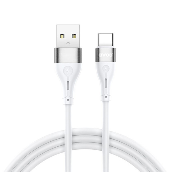 Kabel USB-A - USB-C 1,0m 3A Minimalist Silicone biały - BWOO X280C