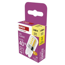 Żarówka LED G9 4,2W ( 40W) 470lm - 230V 3000K (ciepło-biała) - ZQ9E22 Emos