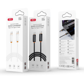 Kabel USB-C - USB-C 1m 60W - XO NB-Q302B PD biały