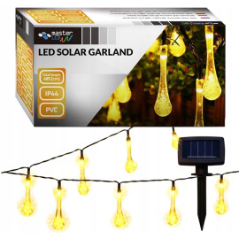 Girlanda LED solarna 20xLED łezka, 485cm, 0637