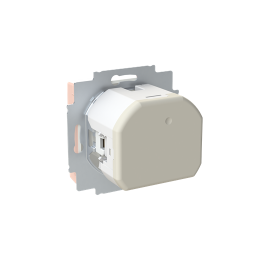 gniazdo z bolcem i przesłonami z USB A+C Zoni pudrowy beżowy 5569T-A32357 242 2CHT693257A4242
