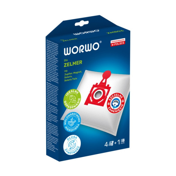 Worki do odkurzacza - ZMB03K ZELMER czerwony , kpl. 4 szt.