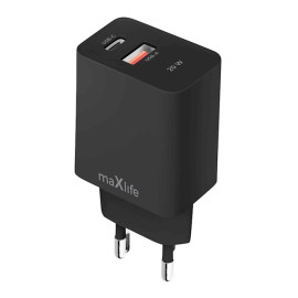 Ładowarka sieciowa 20W 1x USB-C + 1x USB-A czarna - MXTC-13-20AC