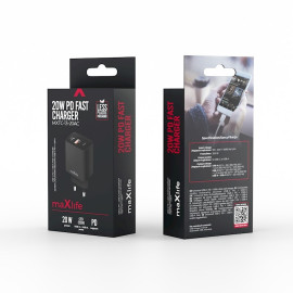 Ładowarka sieciowa 20W 1x USB-C + 1x USB-A czarna - MXTC-13-20AC