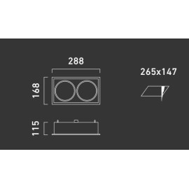 FUSION R21 W C01 OPRAWA WPUSZCZANA 2XQR111 ALUMINIUM/CZARNY 06.3102.294.008
