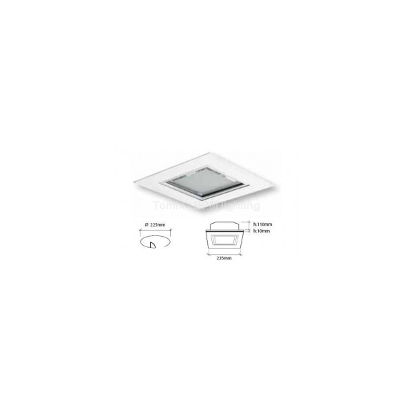 4100 CLASSC - oprawa podtynkowa - DD/E 2x26W - KWADRATOWA - STAŁA - BIAŁA