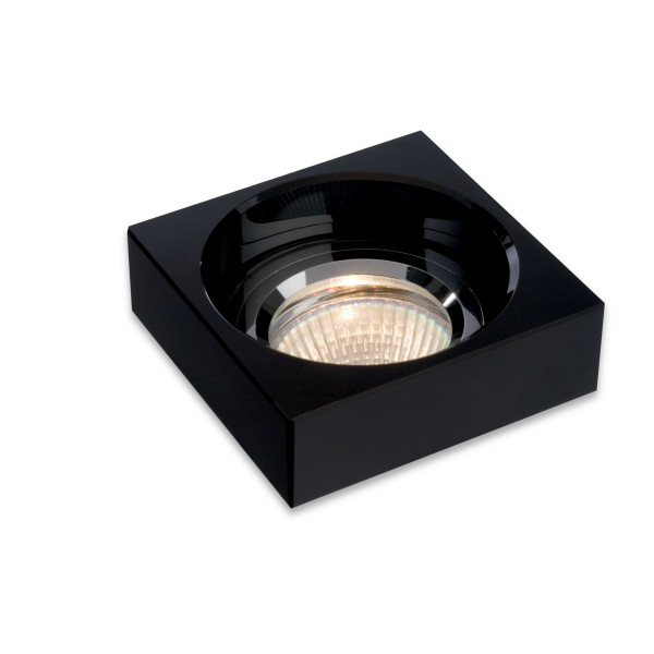3097.15GU CRYSTAL - oprawa podtynkowa - MR16 230V GU10 - KWADRAT - STAŁA - CZARNE SZKŁO