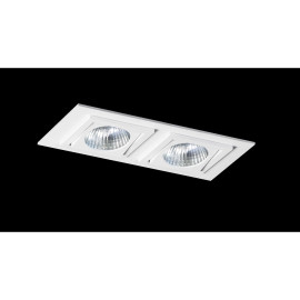 4267GU SQUARE - oprawa podtynkowa x2 - MR16 230V GU10 - KWADRAT - RUCHOMA - BIAŁA