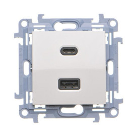 CEC2CAQ.01/11 Ładowarka USB podwójna, C+A, 30W, biały S10