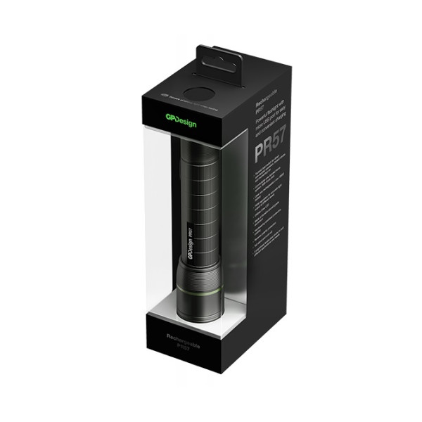 Latarka LED - zasięg 180m, 3 tryby świecenia: 1000lm/500lm/25lm, zoom, akumulator - Beam P52 GP