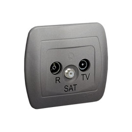 Simon AKORD Gniazdo antenowe RD/TV/SAT końcowe aluminium metalizowane - AAS/26