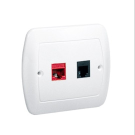 Simon AKORD Gniazdo komputerowe RJ45 kategoria 5e + telefoniczne RJ11 biały - AF5T/11