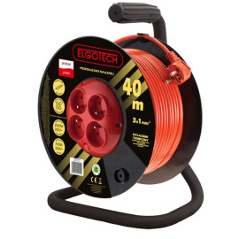 Przedłużacz bębnowy 40m 4-gniazda z/u 4x2P+Z 3x1mm2 - PZB-40-40Y/1 Elgotech
