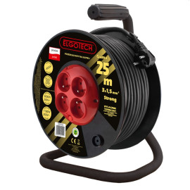 Przedłużacz bębnowy 25m guma 4-gniazda z/u 4x2P+Z 3x1,5mm2 - PZB-40-25G Elgotech