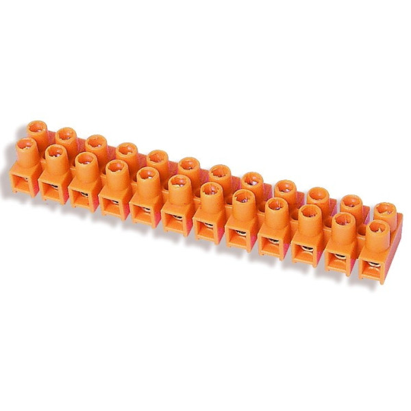 Listwa zaciskowa gwintowa termoplastyczna, 10,0mm2, 12 torów pomarańczowa /LTF12-10.0