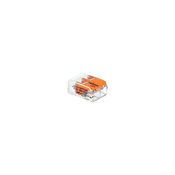 221-612 - Złączka zaciskowa COMPACT 2x0,5-6 mm  (przeźr./pomarańcz) WAGO
