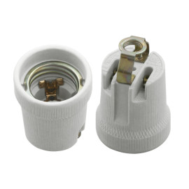 HLDR-E27-D OPRAWKA CERAMICZNA E27 Z UCHWYTEM