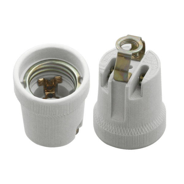 HLDR-E27-D OPRAWKA CERAMICZNA E27 Z UCHWYTEM