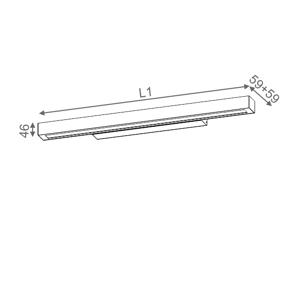 SET RAW 60 FLUO 14W KINKIET ALU 23121-01