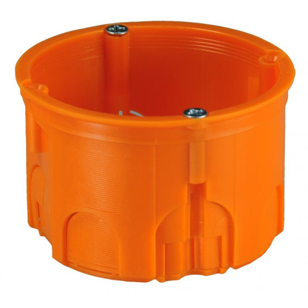Puszka podtynkowa 60mm, płytka, z wkrętami, pomarańczowa - Z60KFw Simet