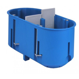Puszka do pustych ścian 2x60mm, głęboka, Multibox2, niebieska - P2x60D Simet