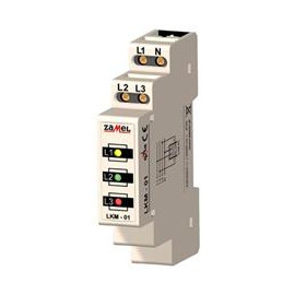 WSKAŹNIK ZASILANIA TN, diody LED: żółta, zielona, czerwona, montaż szyna LKM-01-40 TH 35 mm, 3x230V AC, IP20