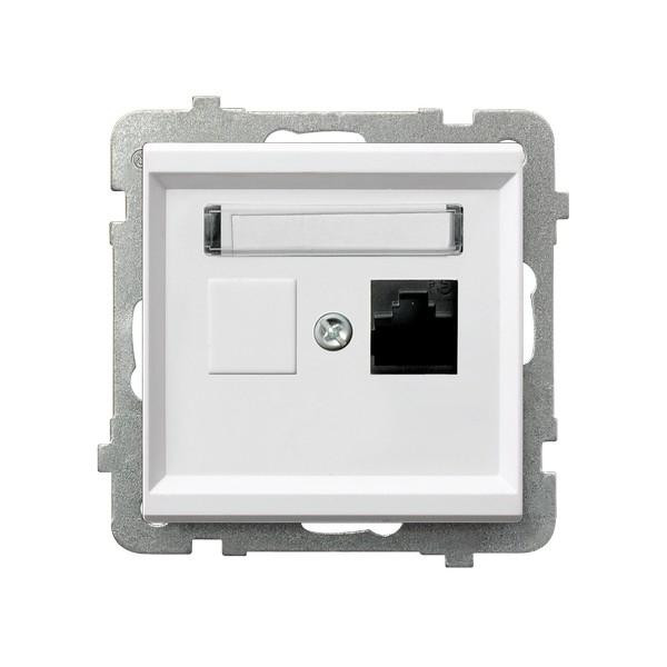 SONATA Gniazdo komputerowe pojedyncze RJ45 kat.5e białe KRONE - GPK-1R/K/m/00 Ospel