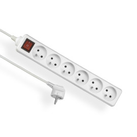Przedłużacz z wyłącznikiem 6 gniazd z uziemieniem, 5m - 6x2P+Z 10A 250V - EPS-605W Elgotech