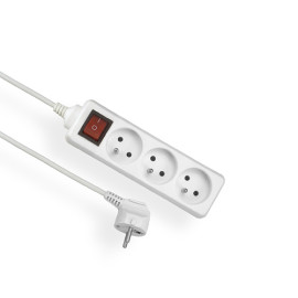Przedłużacz z wyłącznikiem 3 gniazda z uziemieniem, 5m - 3x2P+Z 10A 250V - EPS-305W Elgotech