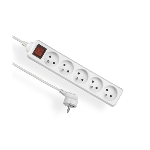 Przedłużacz z wyłącznikiem 5 gniazd z uziemieniem, 1,5m - 5x2P+Z 10A 250V - EPS-501,5W Elgotech