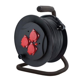 Przedłużacz bębnowy 25m guma 3-gniazda z/u 4x2P+Z 3x1,5mm2 - PZB-111-25G Elgotech