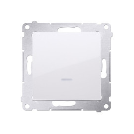 DP1L.01/11 PRZYCISK POJ.ZWIERNY Z PODŚWIETL LED BEZ PIKT. (MODUŁ) 10AX BIAŁY S54