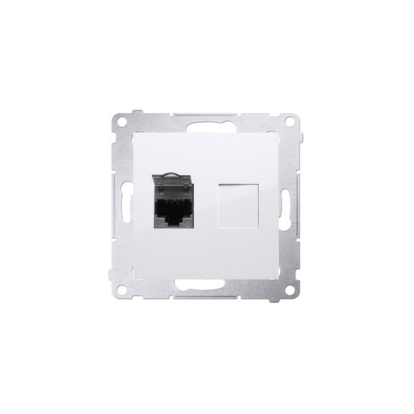 D61.01/11 GN. KOMP. POJ. RJ45 kat.6 + OSŁONA PRZECIWKURZOWA (MODUŁ) BIAŁY S54