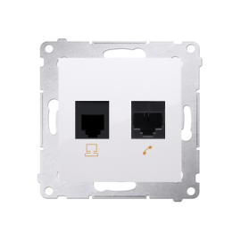 D5T.01/11 Gniazdo komputerowe RJ45 kategoria 5e + telefoniczne RJ12 (moduł) biały